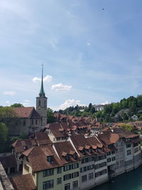 Townscape against sky in city