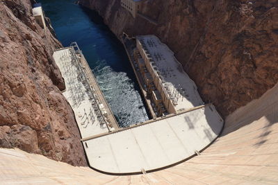 High angle view of hoover dam