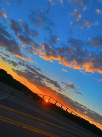 Road against sky during sunset