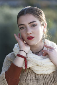 Close-up portrait of teenage girl