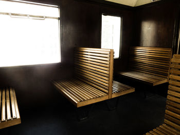 Empty seats in train