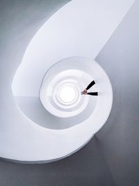 High angle view of spiral staircase