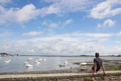 Seaside in damgan in summer in morbihan in france