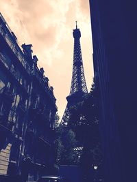 Low angle view of eiffel tower