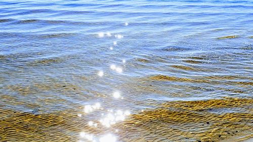 High angle view of rippled water in lake