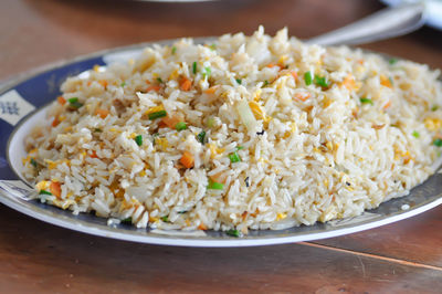 Close-up of meal served in plate