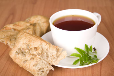 Close-up of food on table