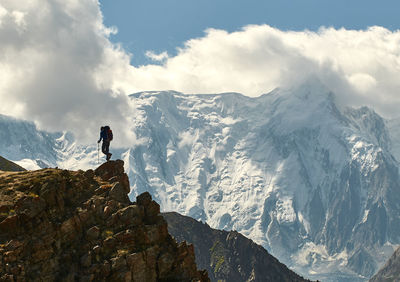 Scenic view of snowcapped mountain against sky