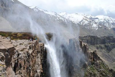 Scenic view of waterfall