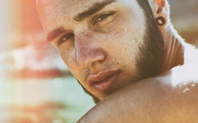 Close-up portrait of young man