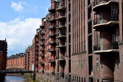 View of canal in city
