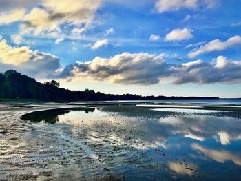 Scenic view of beach against sky