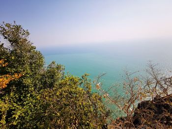 High angle view of sea against sky