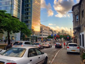 City street with buildings in background