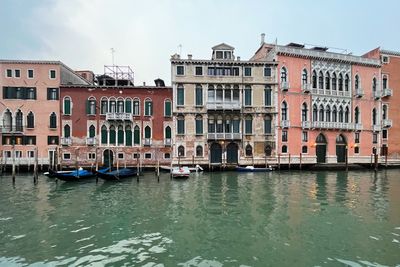 Boats in canal. canals and architecture of venice