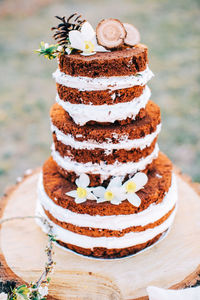 Close-up of cake on table