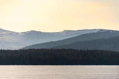 Scenic view of landscape against sky during sunset
