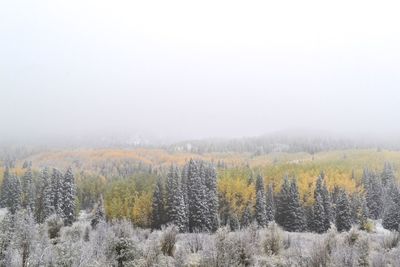 Scenic view of land against sky during winter