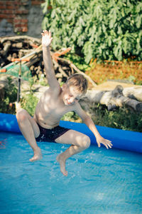 People enjoying in swimming pool