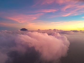 Scenic view of cloudscape against sky during sunset