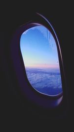 Sea seen through airplane window