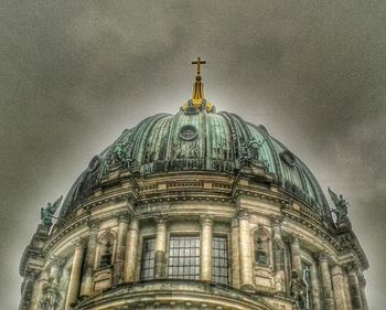 Low angle view of building against clear sky