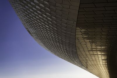 Low angle view of modern building against sky