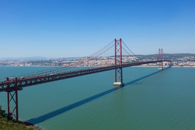 Suspension bridge over sea