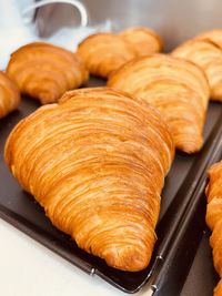 Close-up of pancakes in plate