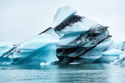 Scenic view of frozen sea against sky