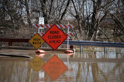 February 2018 flood of aurora, indiana. flood receding