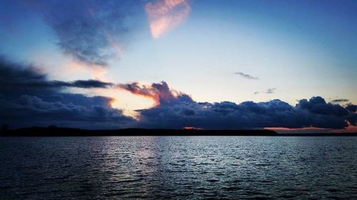 Scenic view of sea during sunset