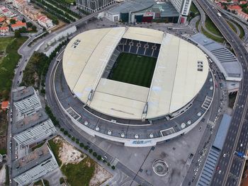 High angle view of stadium