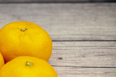 Close-up of lemon on table