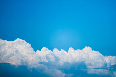 Low angle view of clouds in blue sky