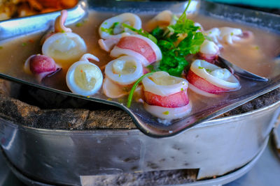 High angle view of vegetables in bowl