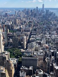 High angle view of buildings in city