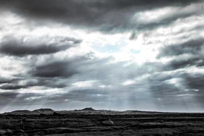 Storm clouds over landscape