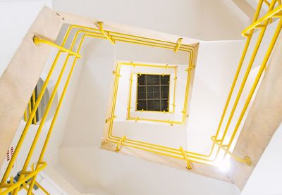 Low angle view of spiral stairs