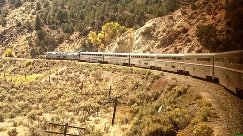 View of bridge over mountain