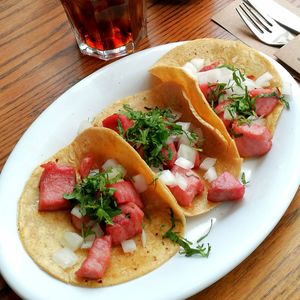 High angle view of meal served in plate