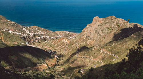 High angle view of sea shore