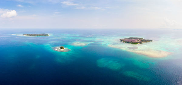 Aerial view of sea against sky