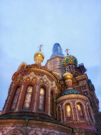 Low angle view of ornate building against sky