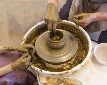 Cropped image of man working at workshop