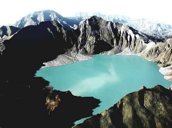 Panoramic view of mountains against sky