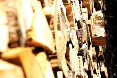 Full frame shot of wooden logs