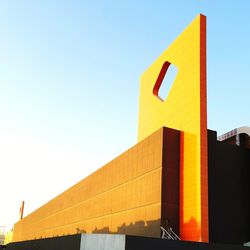 Low angle view of building against clear sky