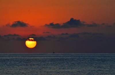 Dramatic sky over calm sea