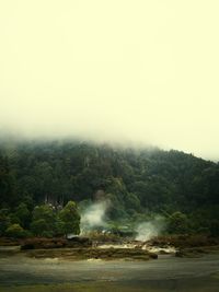 Scenic view of landscape with mountain in background